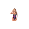 Body bleu et rose en maille transparente brodée avec sequins – Mapalé